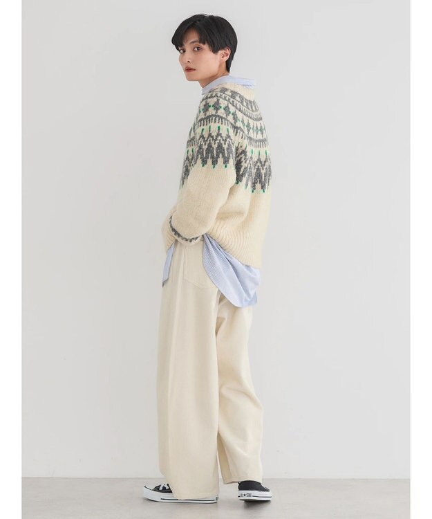 AMERICAN HOLIC フェアアイル柄ニットプルオーバー Ivory