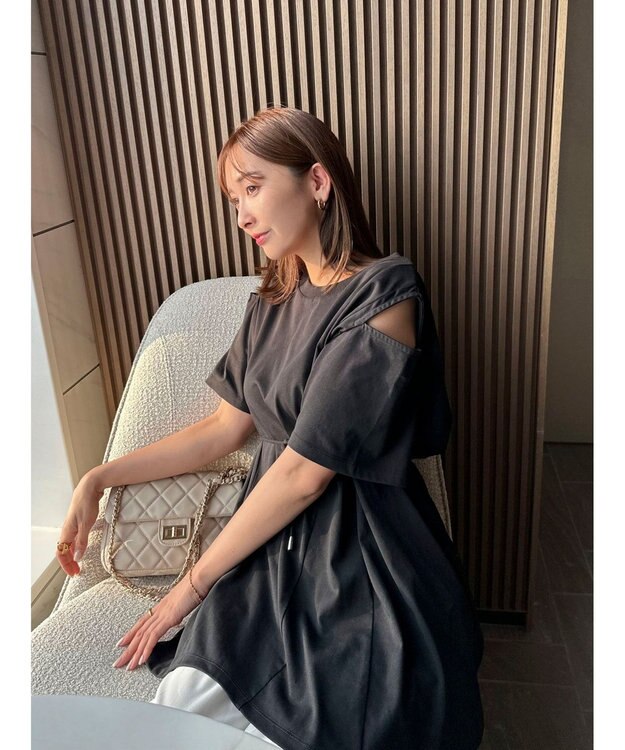 Green Parks ショルダーカットチュニック Black