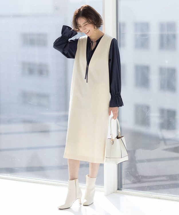 ICB 【WEB＆一部店舗限定カラーあり】 LooseWeave ジャンパースカート エクリュ系