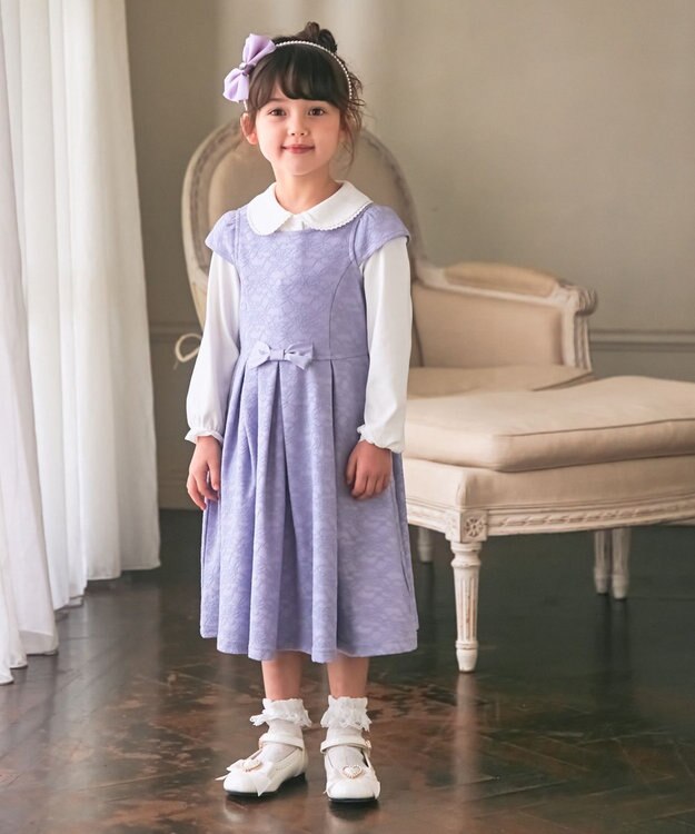 ANY KIDS レースボンディング ワンピース ラベンダー