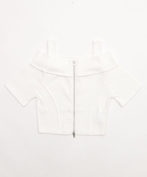 WEGO オフショルWジップトップス ホワイト