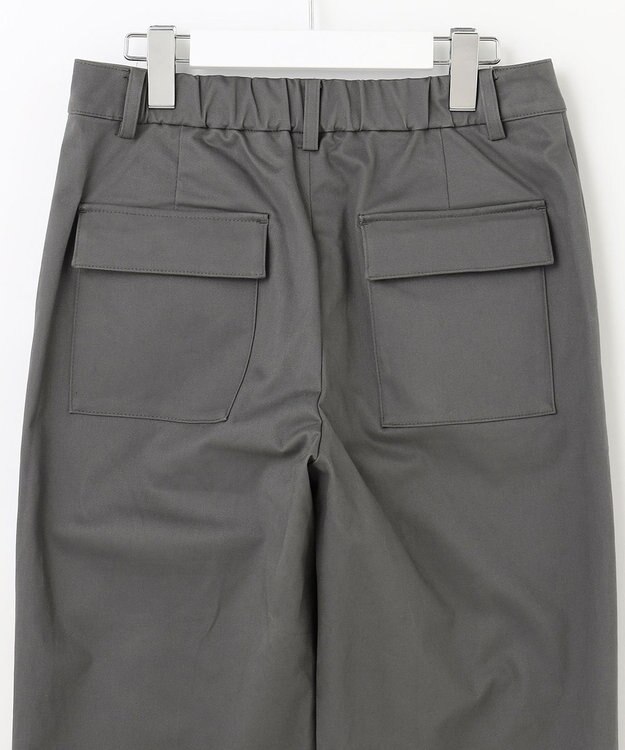 J.PRESS LADIES 【洗える】サテンストレッチプレミアムピーチ ベイカー パンツ グレー系