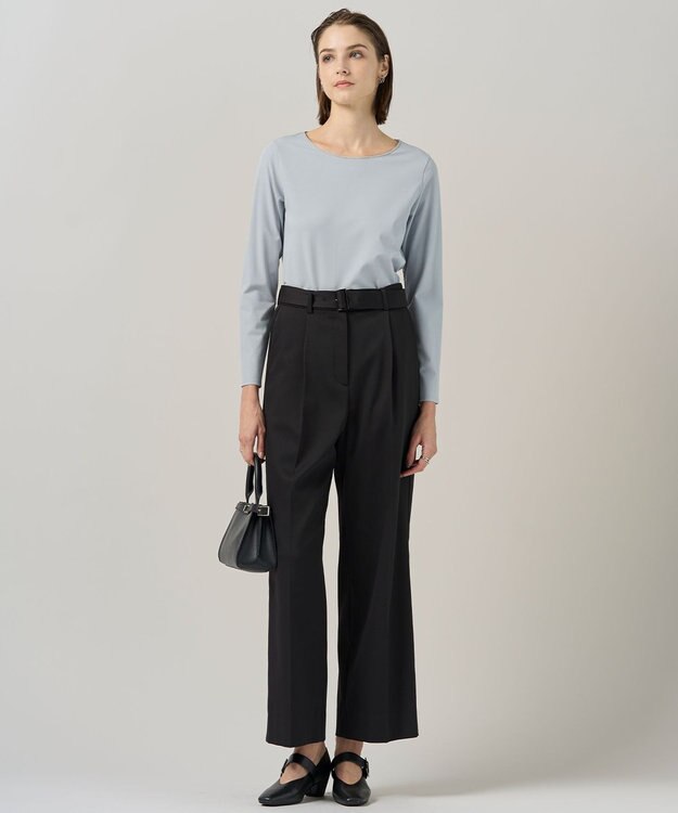 ICB L 【洗える】 コンパクトモクロディ プルオーバー サックスグレー系