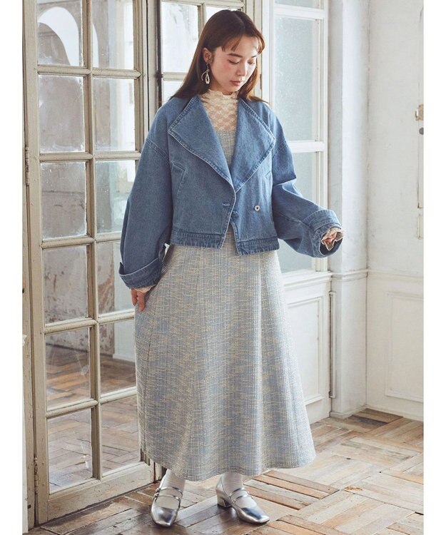 earth music&ecology ツイードワンピース Blue