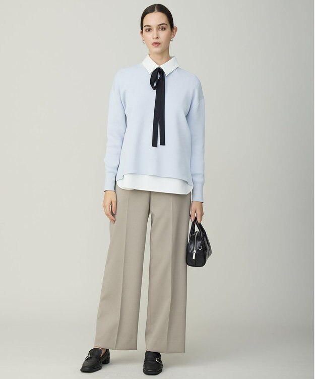 ICB L ハイツイストダブルクロス ワイドパンツ クレイカーキ