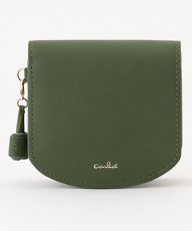 airlist 【カラフル・本革】コンパクト二つ折り財布　タッセル　Tassel モスグリーン