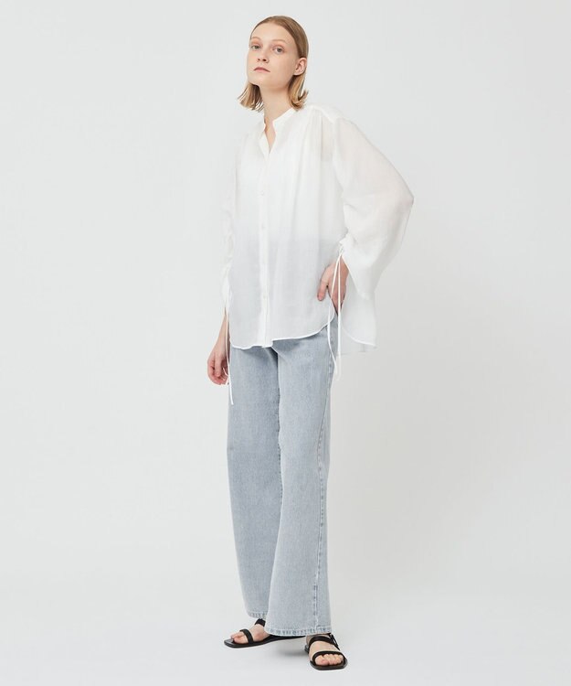 BEIGE， LILAC / シアーブラウス White