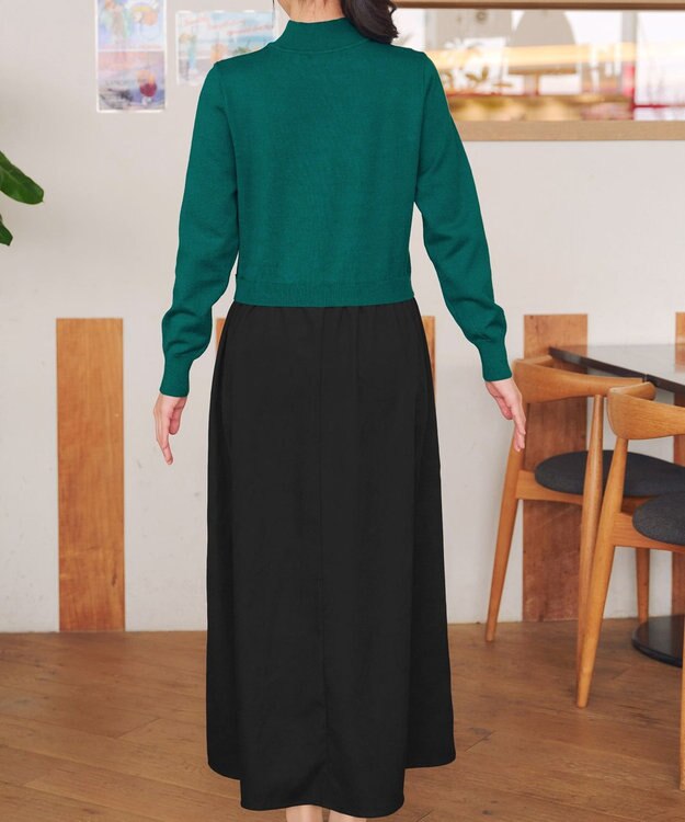 Tiaclasse ニットドッキングワンピース グリーン