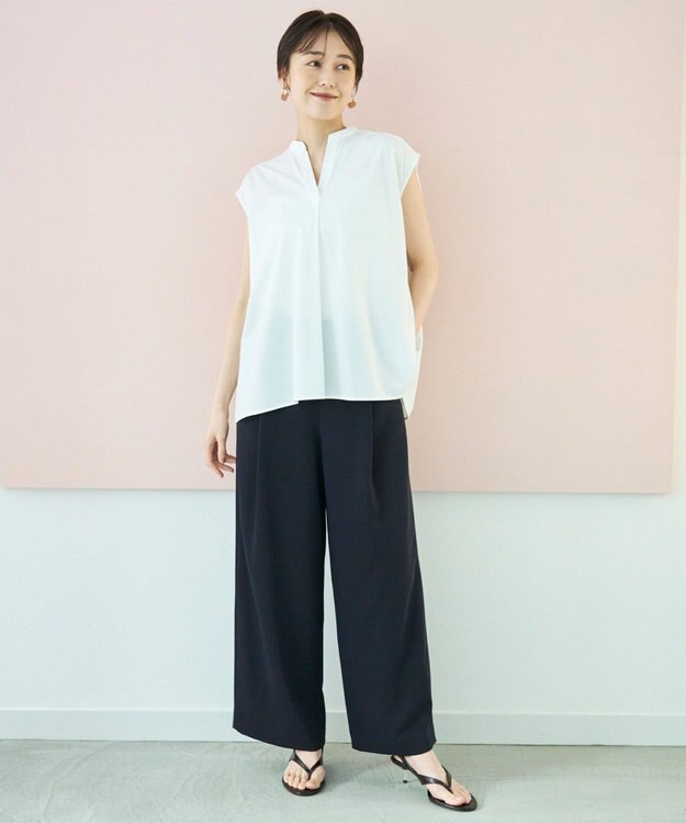 UNFILO サマーセットアップ ワイドパンツ ネイビー