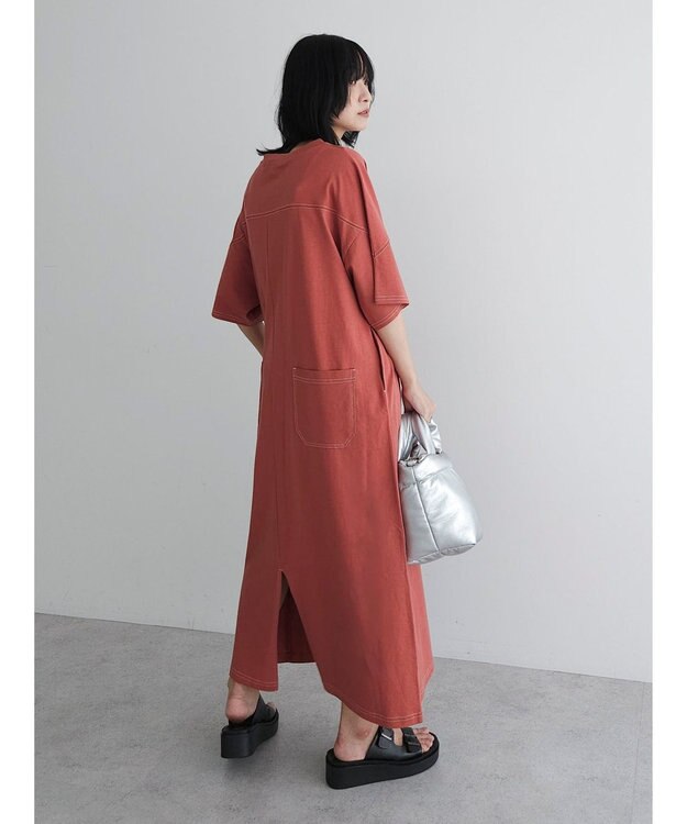 Green Parks ・ＳＵＧＡＲ　ＳＰＯＯＮ【ＣＯＯＬ】ステッチＴＥＥワンピ Orange