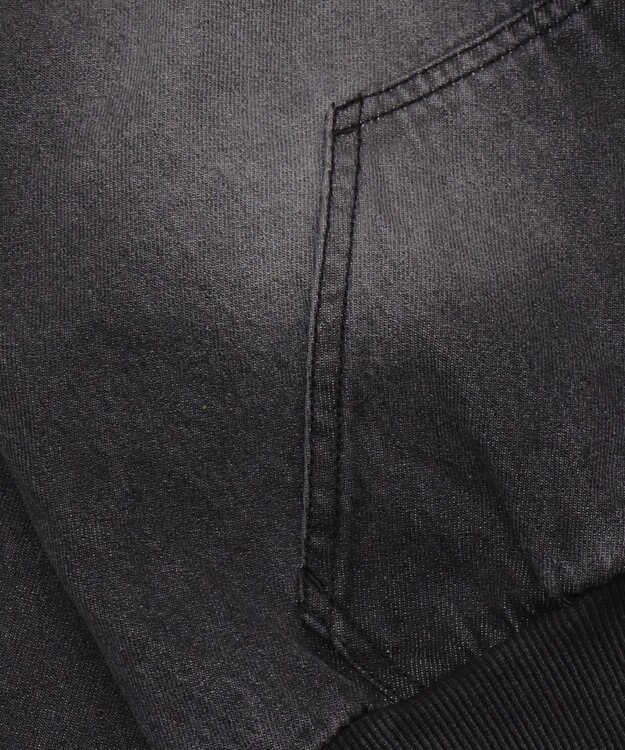 WEGO ファーフードデニムショートブルゾン デニムブラック