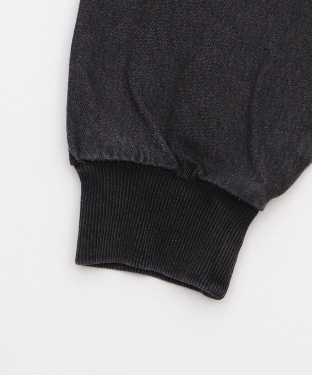 WEGO ファーフードデニムショートブルゾン デニムブラック