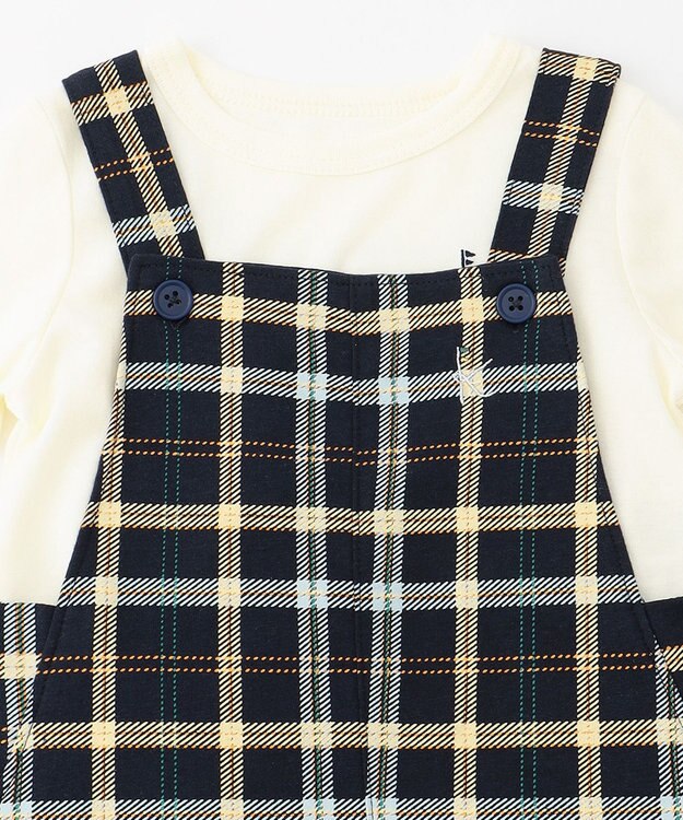 組曲 KIDS 【80-90cm】Check 長袖オーバーオール ネイビー系5