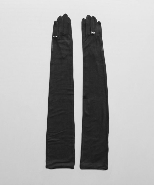 ORuKuBET 【WEB限定・数量限定】リングビジュー付きUVカットロンググローブ (WOMEN)【 UVカット・タッチパネル対応 】 ブラック