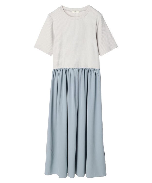 earth music&ecology ショートスリーブドッキングワンピース Light Gray