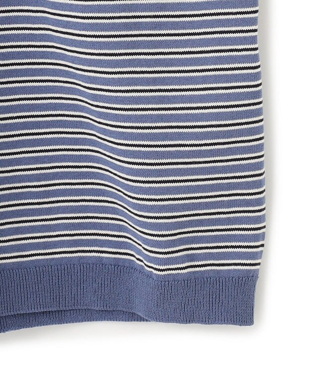 UNFILO MENS FINE MOVE クルーネック ニット [24年春夏商品] ブルーボーダー