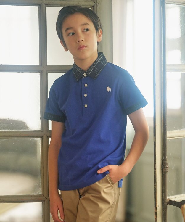 J.PRESS KIDS 【110-130cm】ブル ポロシャツ ロイヤルブルー系