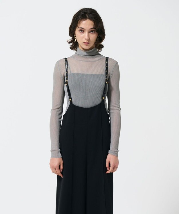 GRACE CONTINENTAL ワイドサロペット ブラック