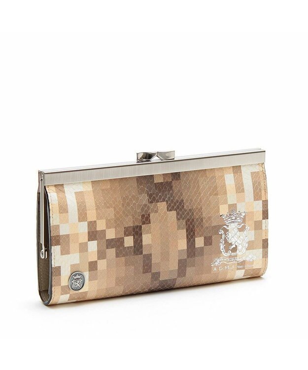 A.D.M.J. 【牛革】スネーク型押し/ガマグチウォレット