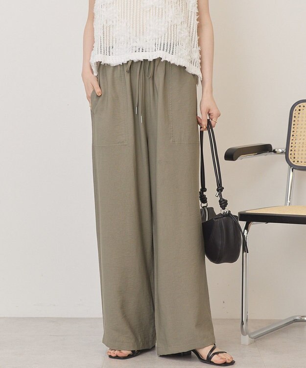 AMERICAN HOLIC 【マルチ機能】ベイカーリラックスパンツ Khaki