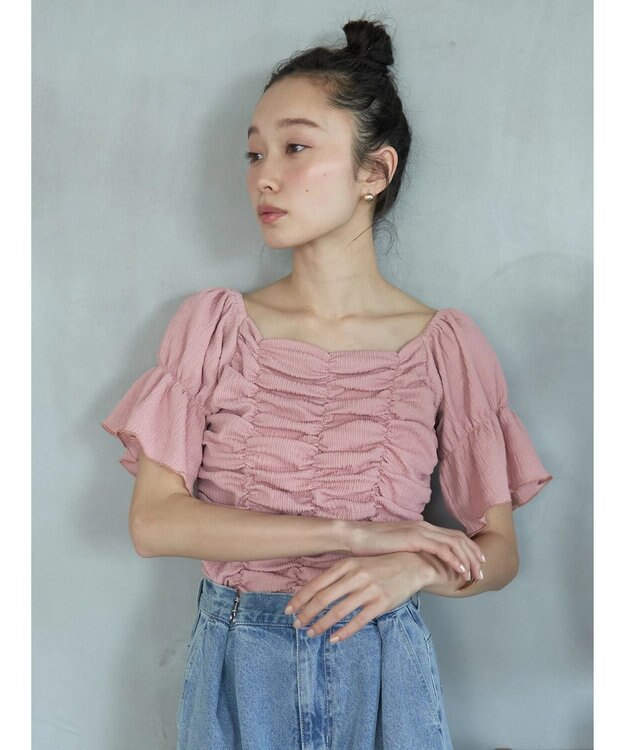 earth music&ecology カットシャーリングプルオーバー Pink