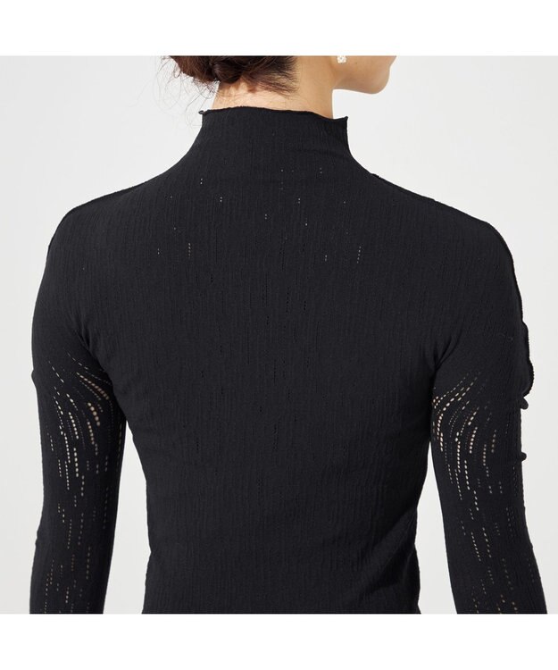 Chacott 【ノーソーイングニット】スタッズハイネックショートトップ ブラック