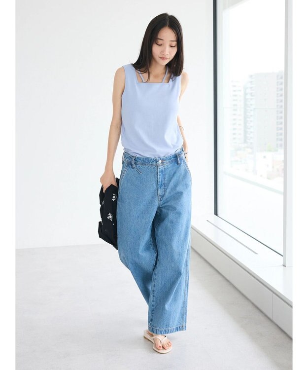 CRAFT STANDARD BOUTIQUE 前後2WAYスクエアデザインタンクトップ Sax