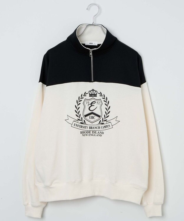 WEGO ハーフジップ切り替えBIBPO オフホワイト