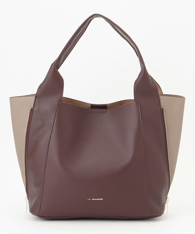 LA BAGAGERIE コンビカラー　ライトウェイトトート ワイン