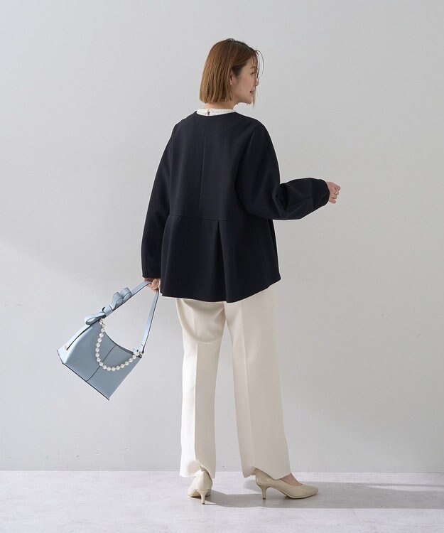 YECCA VECCA ペプラムジャケット Navy