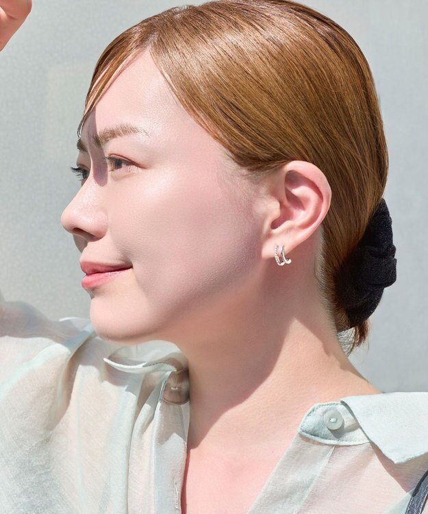 Phoebe <オンワード限定セット>メタルグリッターシュシュ×メタル×ビジュー2ラインピアス マルチ1