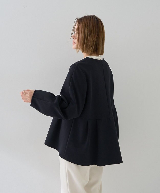 YECCA VECCA ペプラムジャケット Navy