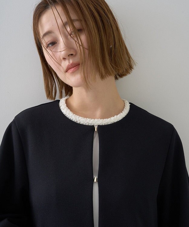 YECCA VECCA ペプラムジャケット Navy