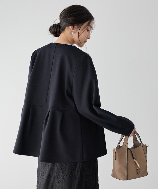 YECCA VECCA ペプラムジャケット Navy