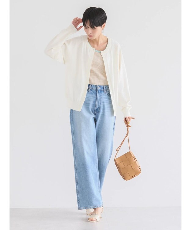 AMERICAN HOLIC ＵＶカットクルーネックニットカーディガン Off White