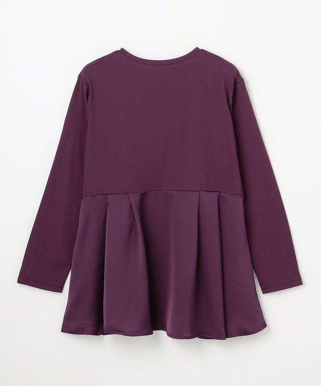 ANY L 【WEB限定】サテンコンビペプラムカットソー ワイン