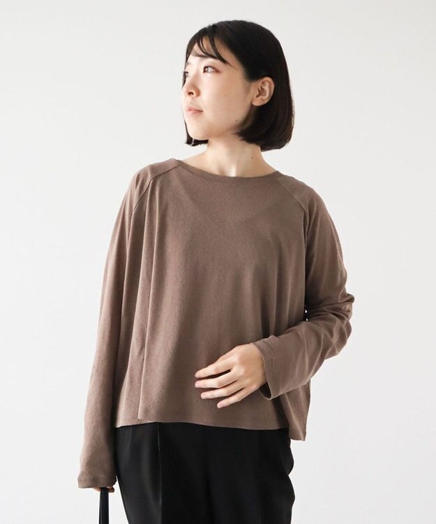 Green Parks シアークロップドプルオーバー Gray Beige