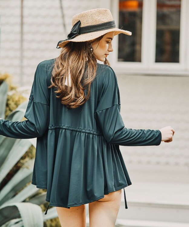 San-ai Resort（三愛水着楽園） 【UPF50＋】水陸両用羽織り　M【Coral veil（コーラルヴェール）】 ブラック