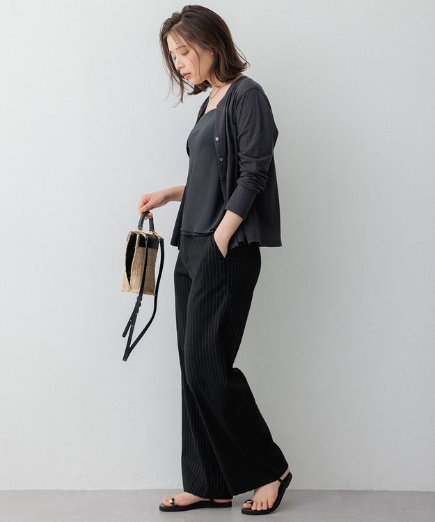 23区 【SLOW/一部店舗限定】シアーツイストシングルジャージー カーディガン グレー系