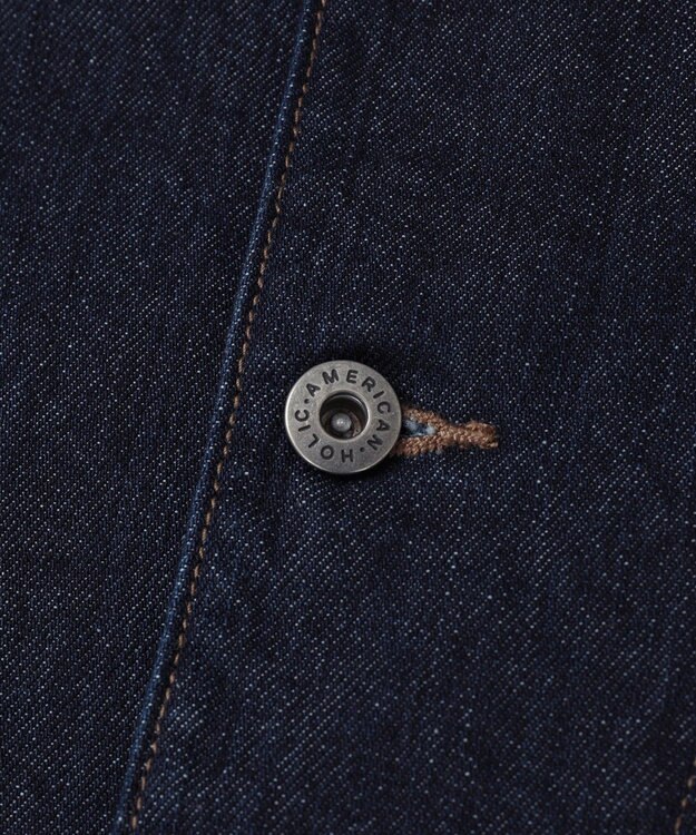 AMERICAN HOLIC ノーカラーデニムカバーオール One Wash