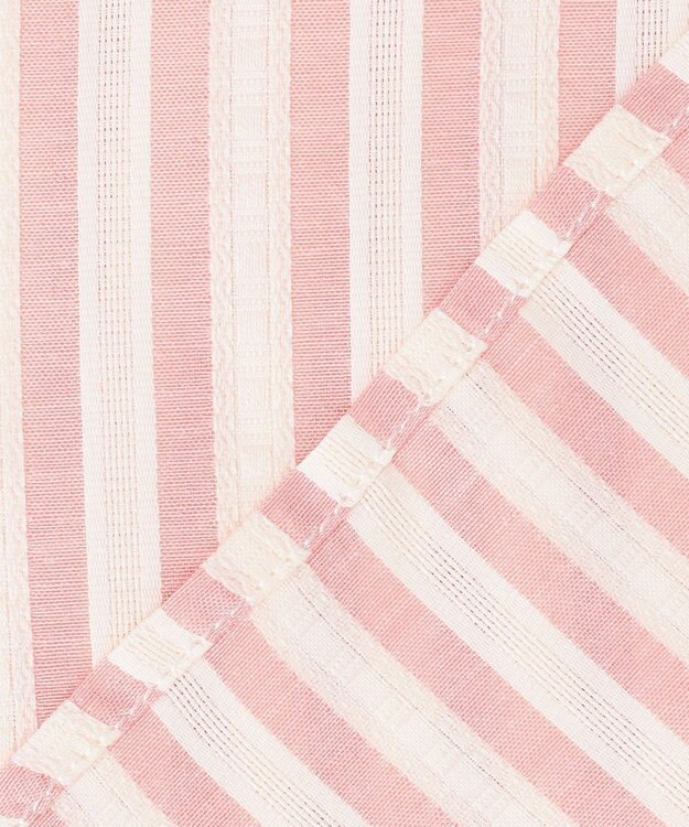 J.PRESS YORK STREET 【WOMEN】ピンタック バンドカラーストライプブラウス ピンク系1
