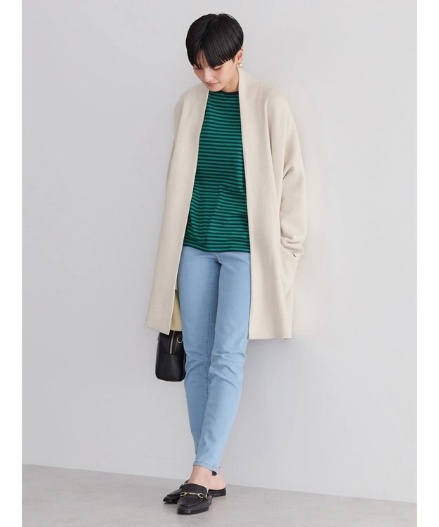 AMERICAN HOLIC バイカラーニットコーディガン Light Gray Mixture