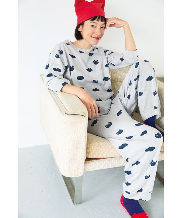 tsumori chisato SLEEP ツモリチサト パジャマ 綿100%(本体) ジャカード 8分袖 長袖 9分丈 レディース UDX218/ワコール アイボリー