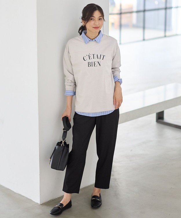 ANY L フットボールロングスリーブＴシャツ ライトグレー