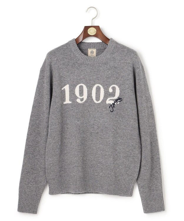 J.PRESS MEN 【NYUZELESS】1902 クルーネックロゴ ニット グレー系