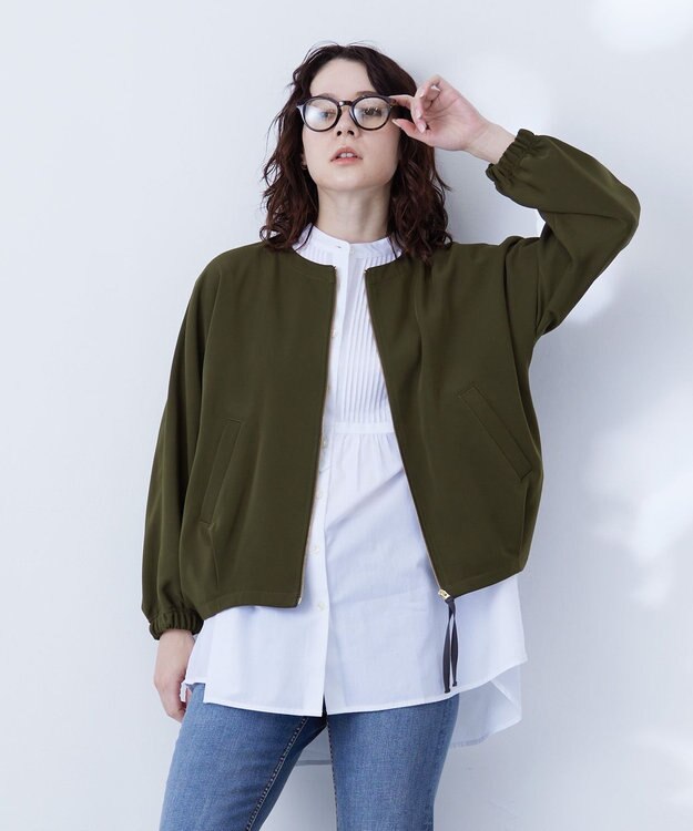 J.PRESS YORK STREET 【WOMEN】ドルマンブルゾン カーキ系