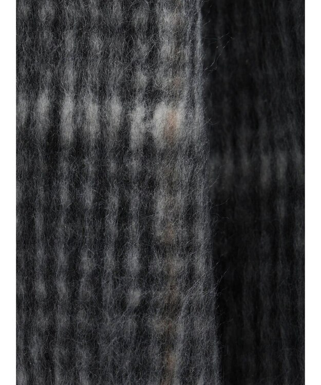 Green Parks コクーンシルエットチェックシャギーコート Black