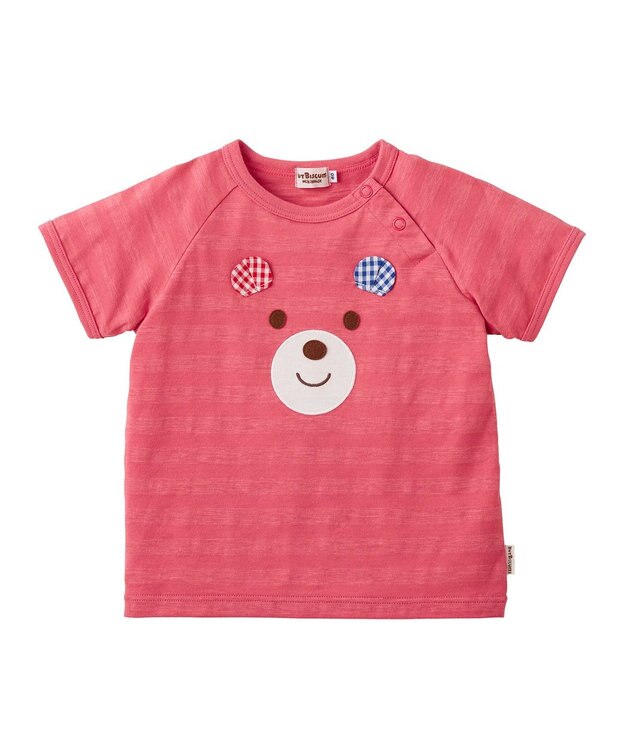 MIKI HOUSE HOT BISCUITS 【80-120cm】 顔ドン 半袖Tシャツ 赤