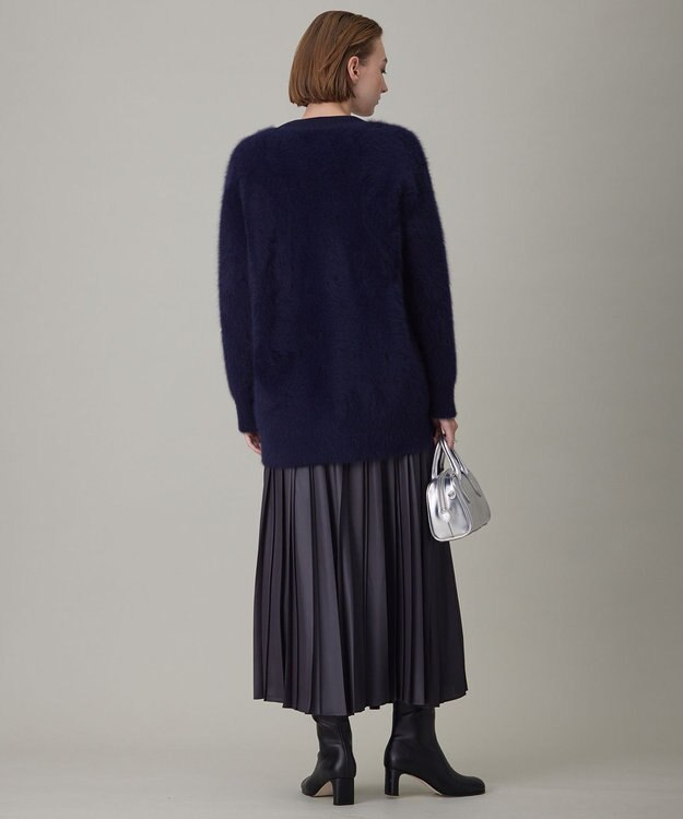 ICB フォックスカシミヤ カーディガン ネイビー系