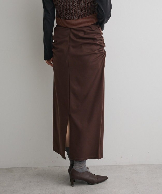 CRAFT STANDARD BOUTIQUE ドレープデザインIラインスカート Brown